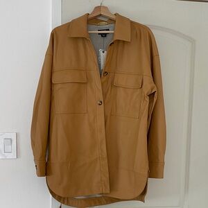 Anthropologie Camel Utility Jacket- vegan leather